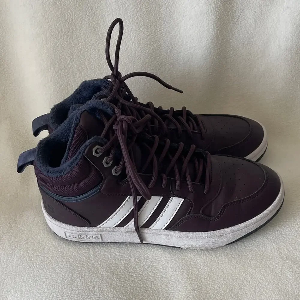 Adidas Men's Burgundy High-Top Sneakers
